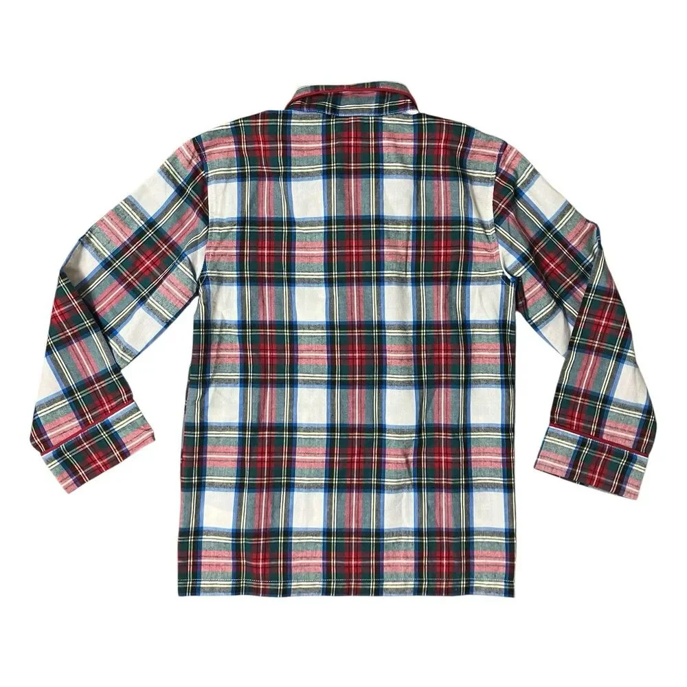 Crewcuts Plaid‎ Button Front Pajama Top Boys 6–7 Cozy Sleepwear